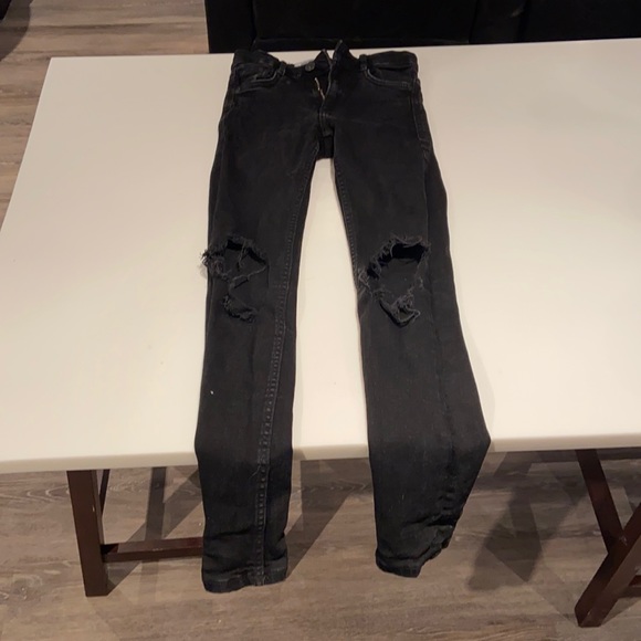 ZARA Black Skinny Ripped Jeans - Picture 1 of 4